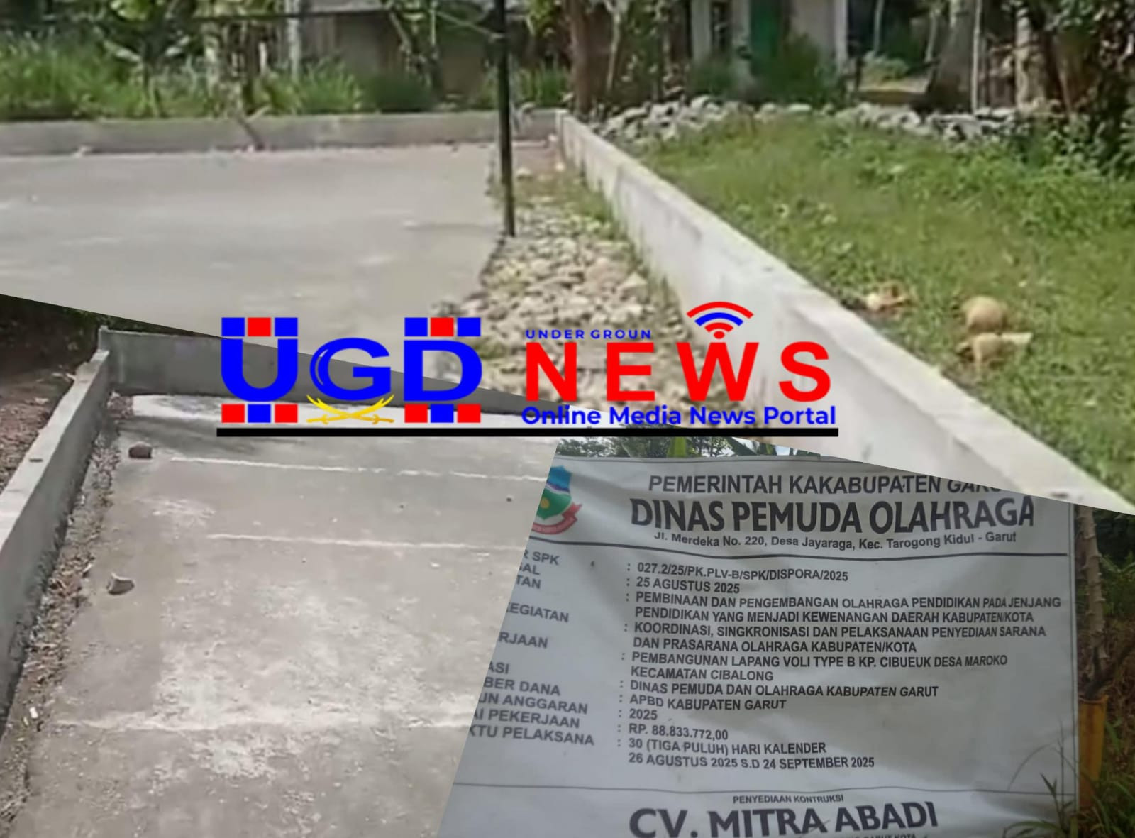 Proyek Lapang Voli di Cibueuk Mangkrak, CV Mitra Abadi Diduga Tinggalkan Pekerjaan Sejak Sebulan Lebih