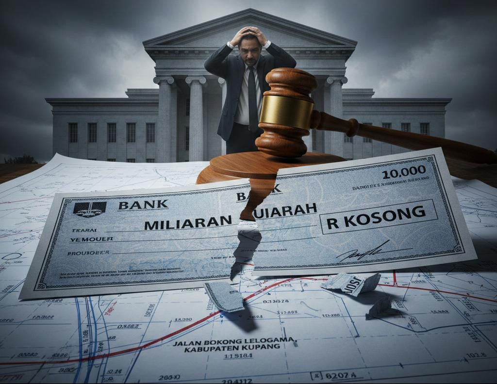 Proyek Jalan Bokong Lelogama Berujung Cek Milyaran Kosong: Kontraktor Rudy Riwong Terjepit Putusan MA